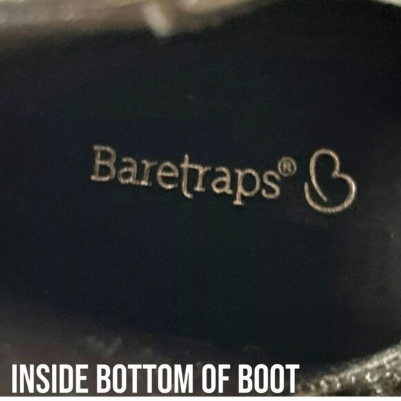 BARETRAPS LEXIS BLACK FAUX LEATHER Side Zip Buckle Ankle boots Size 8M NWOT - Picture 6 of 13